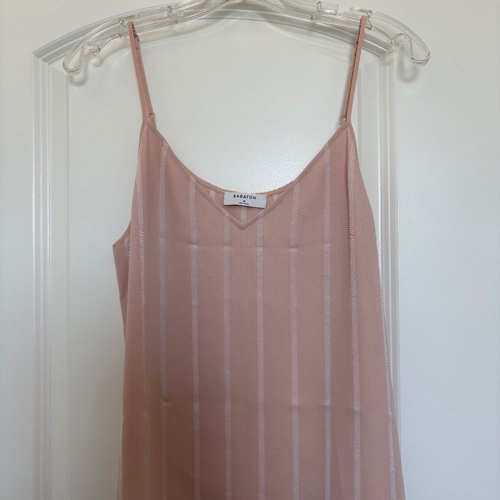 Babaton camisole in rose with white stripes